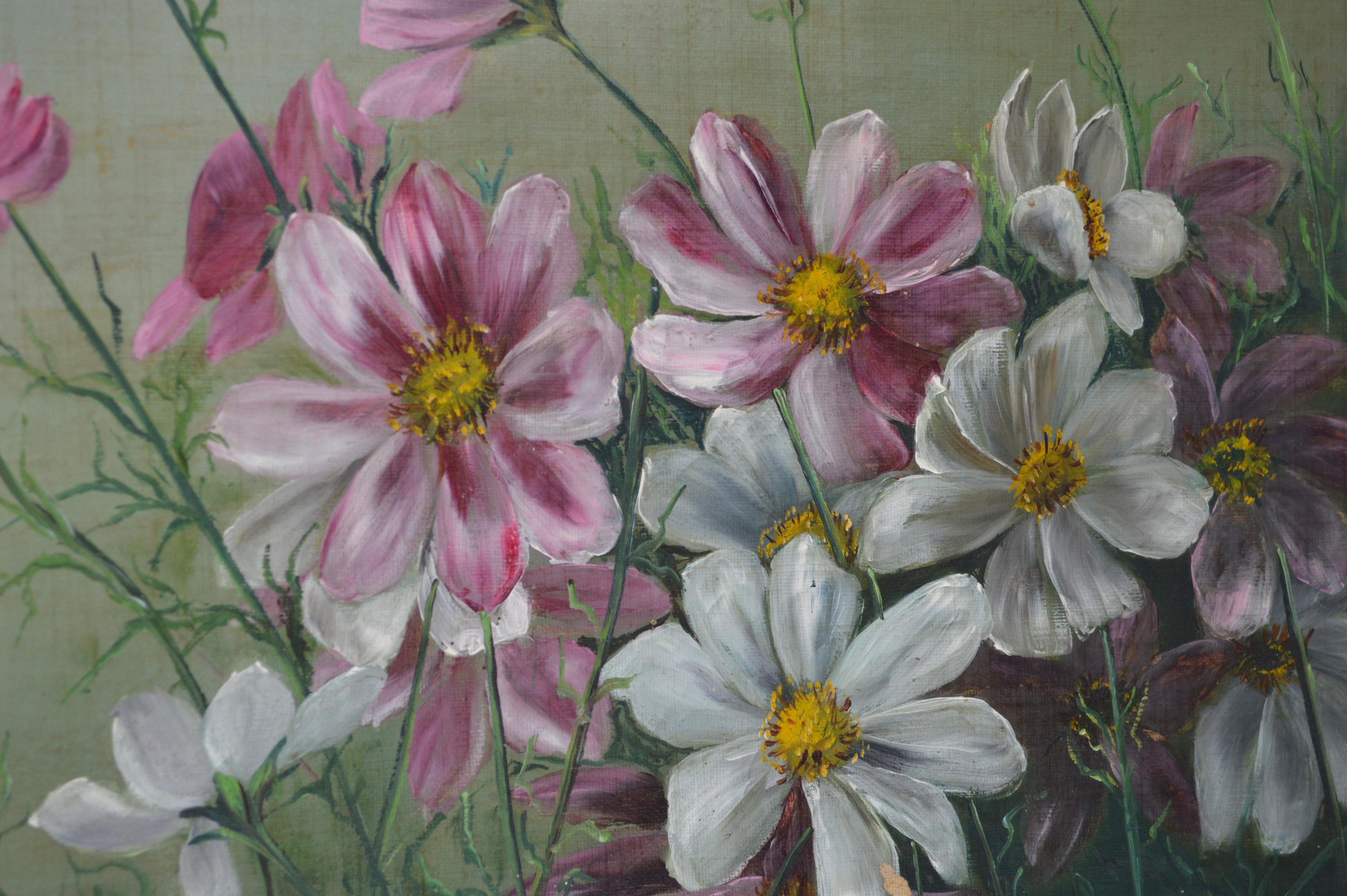 cosmos flower painting