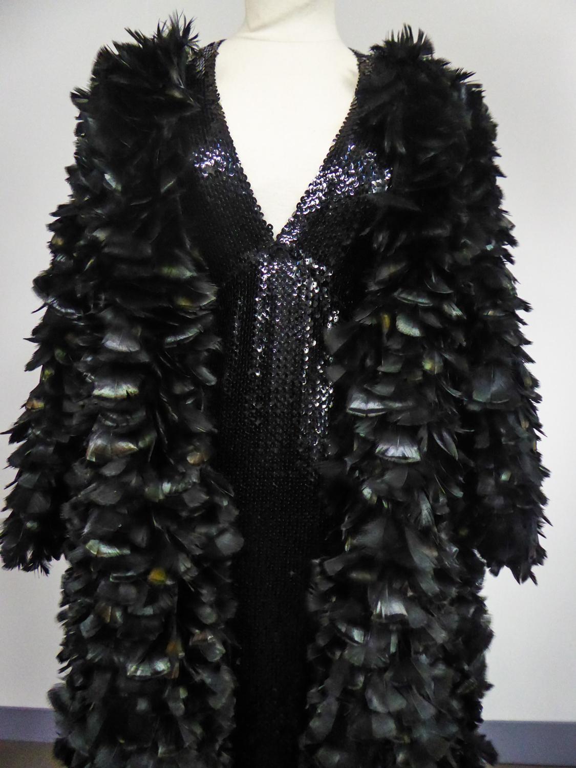 A Precious Hubert de Givenchy Evening Coat in Cock Feather Circa 1968 5