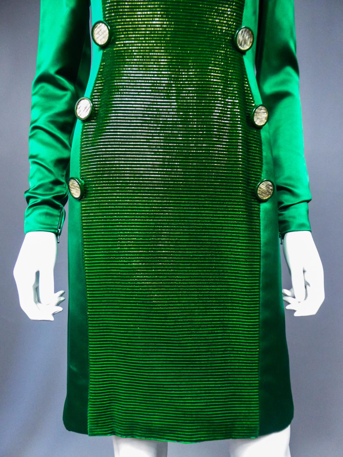 Hubert de Givenchy - Robe de défilé Catwalk en satin et velours lamé, circa 1985 en vente 5