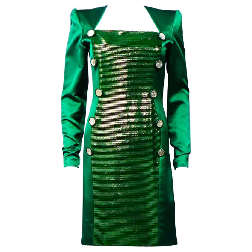 A Hubert de Givenchy Catwalk Dress in Satin and Lamé Velvet Circa 1985 at  1stDibs