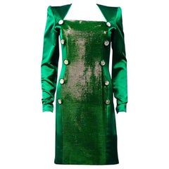 A Hubert de Givenchy Catwalk Dress in Satin and Lamé Velvet Circa 1985