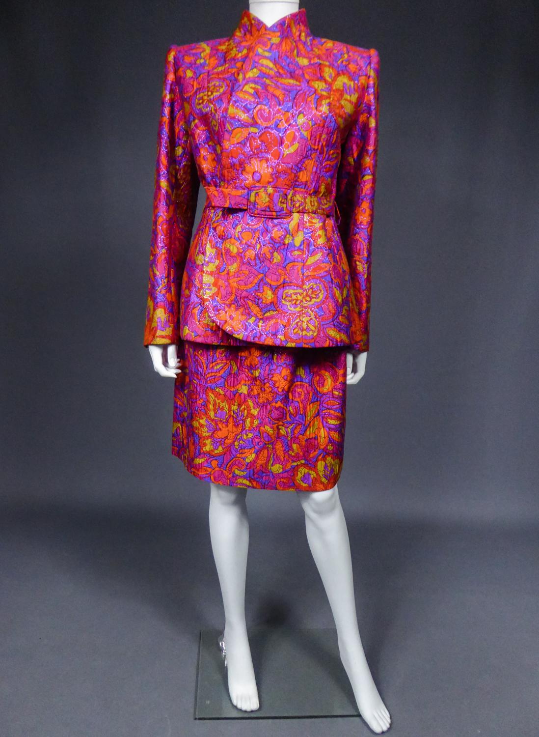 Pink A Hubert de Givenchy Couture Catwalk show Skirt and Jacket Suit Circa 1982 For Sale