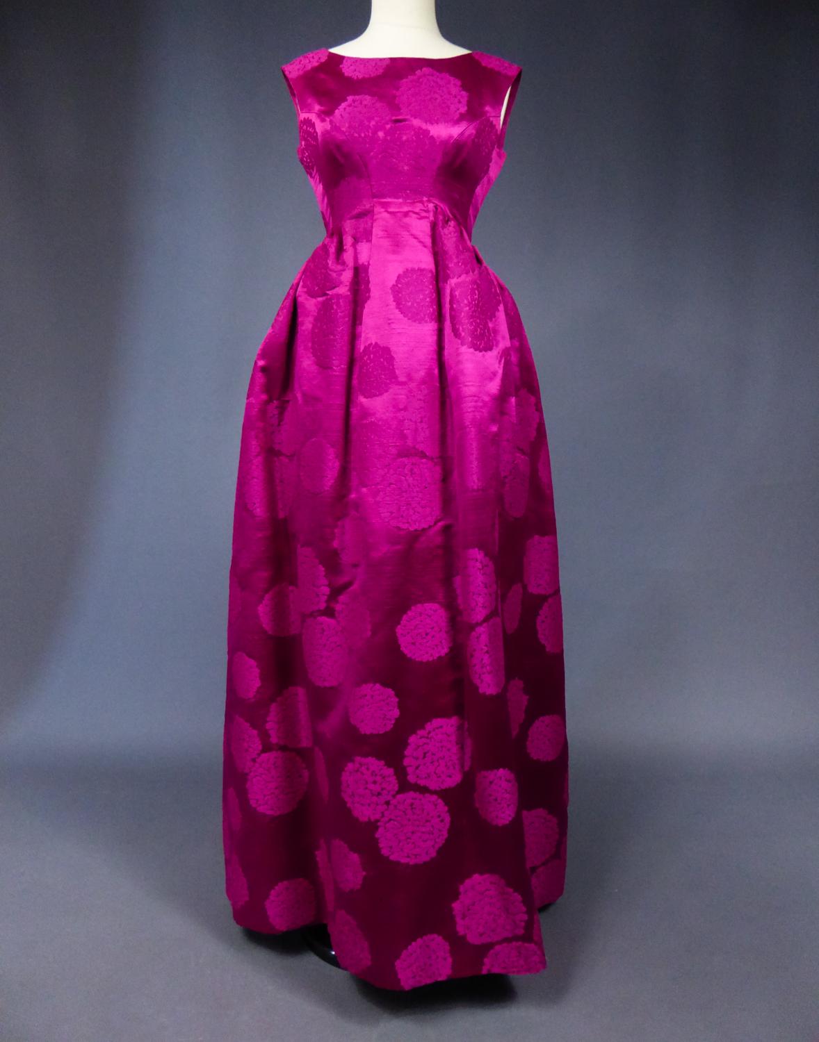 A Hubert De Givenchy Gazar Silk Couture Dress numbered 18481 Collection 1960 9
