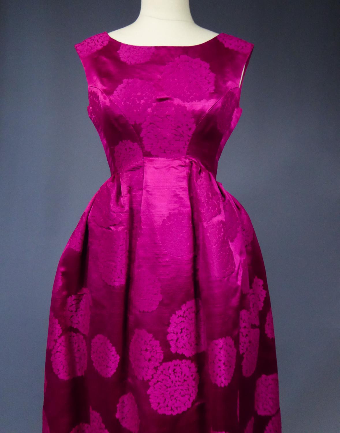 Purple A Hubert De Givenchy Gazar Silk Couture Dress numbered 18481 Collection 1960