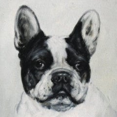 Portrait of a French Bulldog, oil painting on canvas early 20th c.