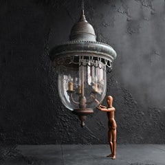 A huge 19th Century copper and glass English lantern