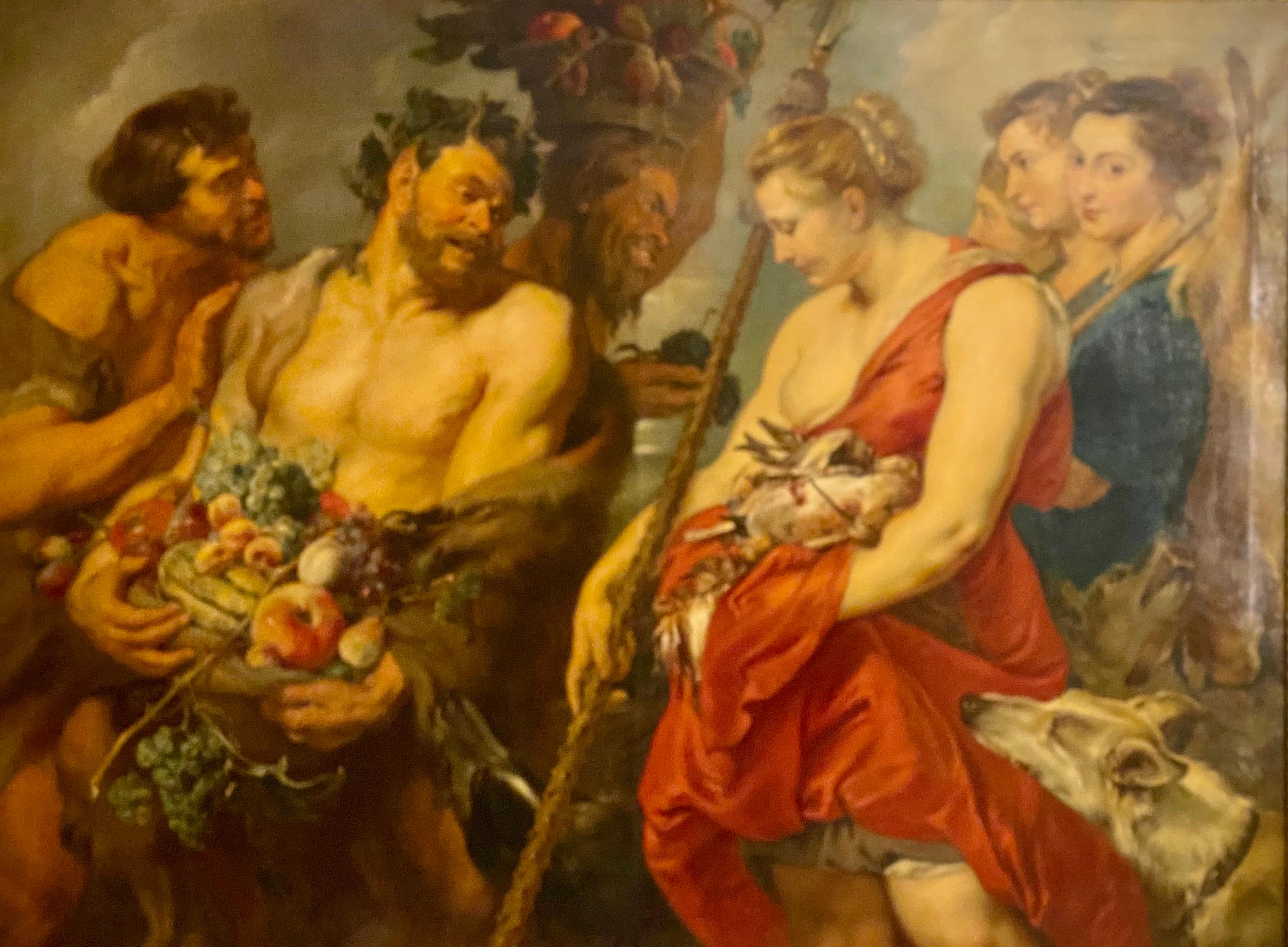 Canvas A Huge Antique Painting after Peter Paul Rubens, Circa 19th Century For Sale
