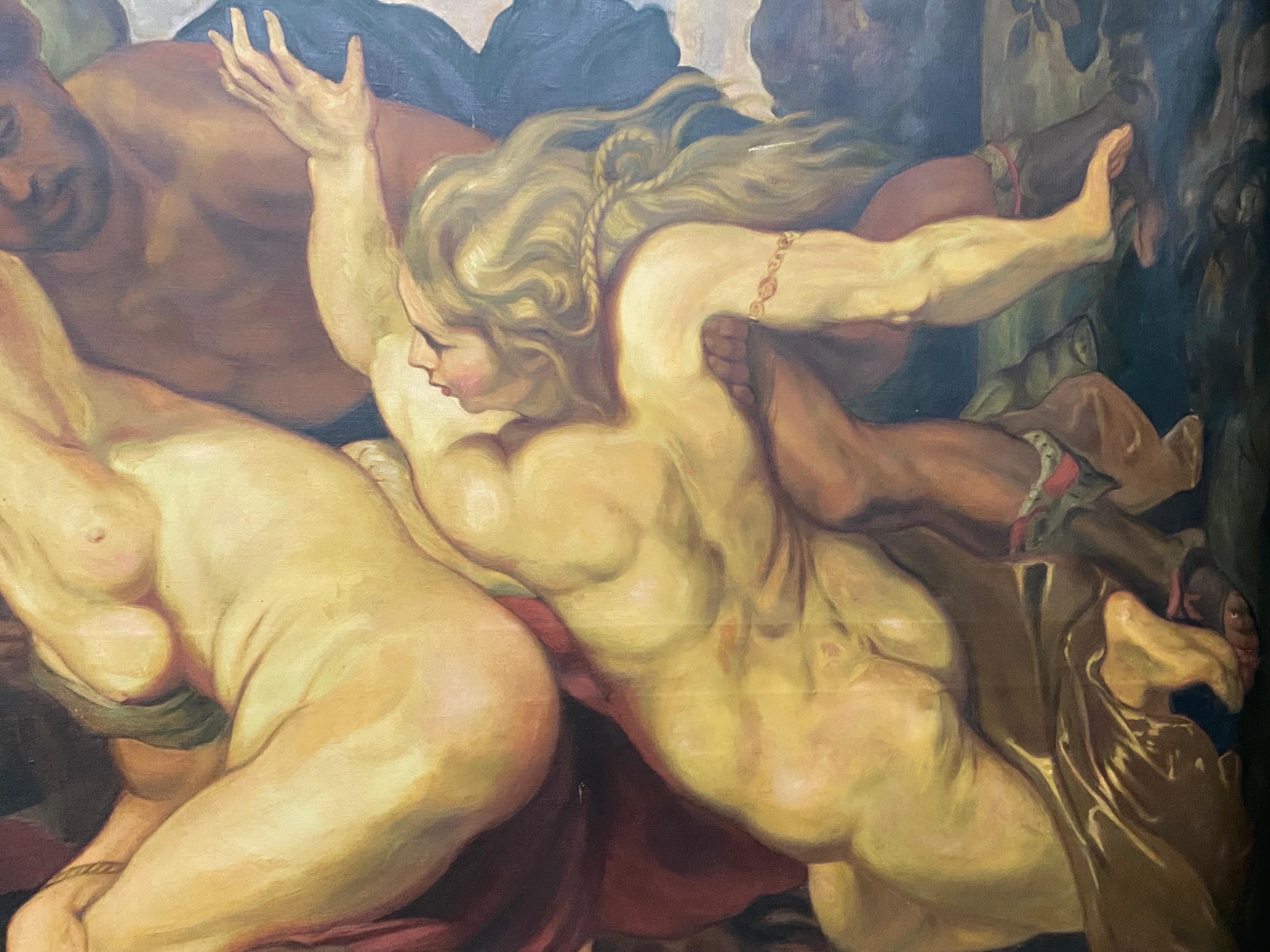 Grande peinture ancienne d'après Peter Paul Rubens, circa 19e siècle en vente 4
