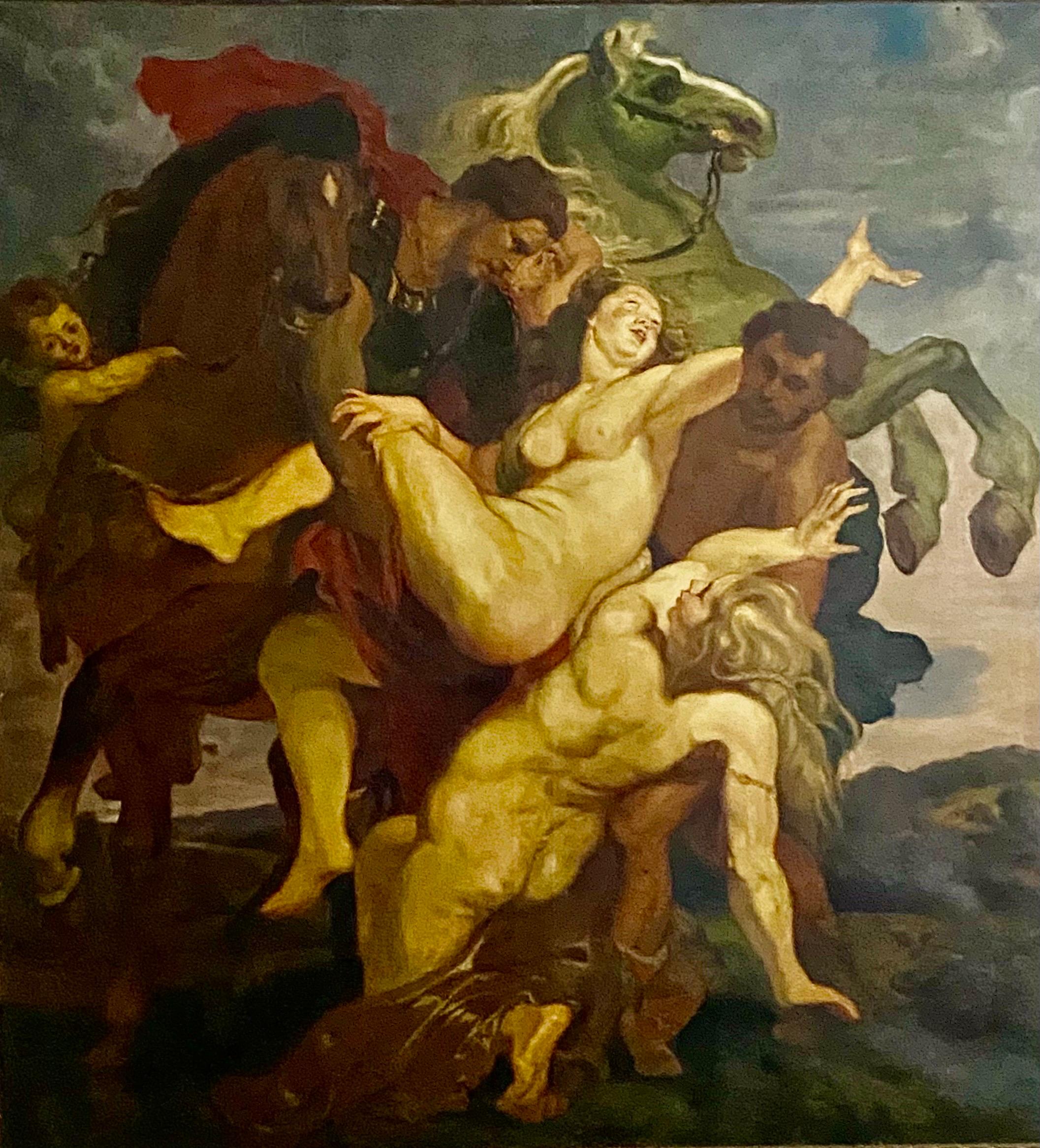 Une peinture massive d'après Peters Paul Rubens (Flamand, 1577-1640). 