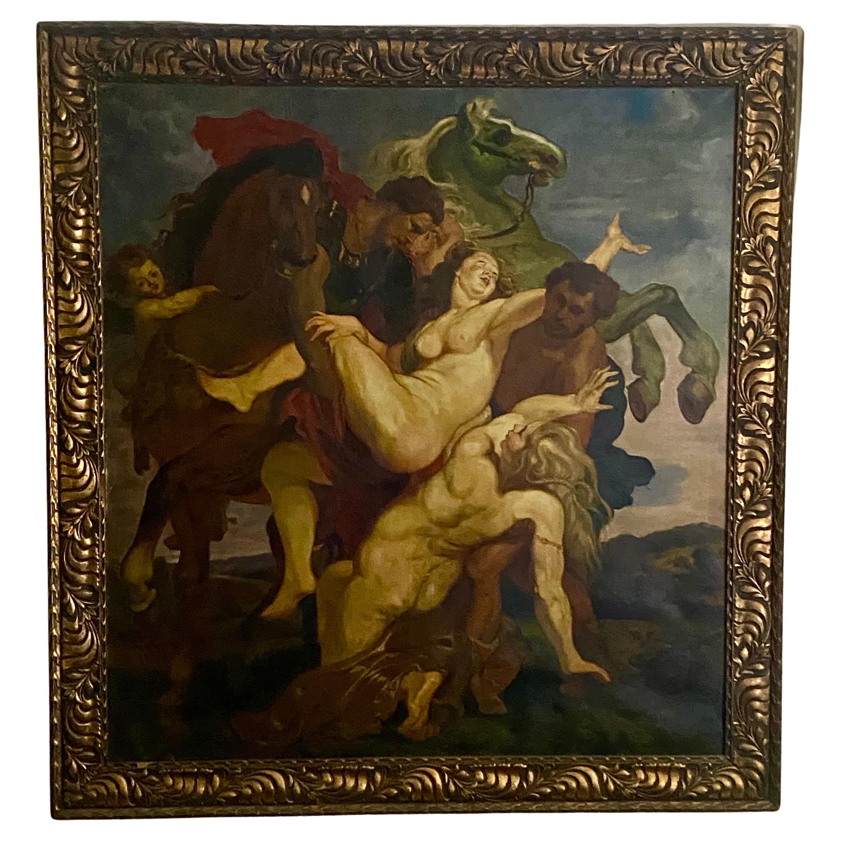 A Huge Antique Painting after Peter Paul Rubens, Circa 19th Century For Sale