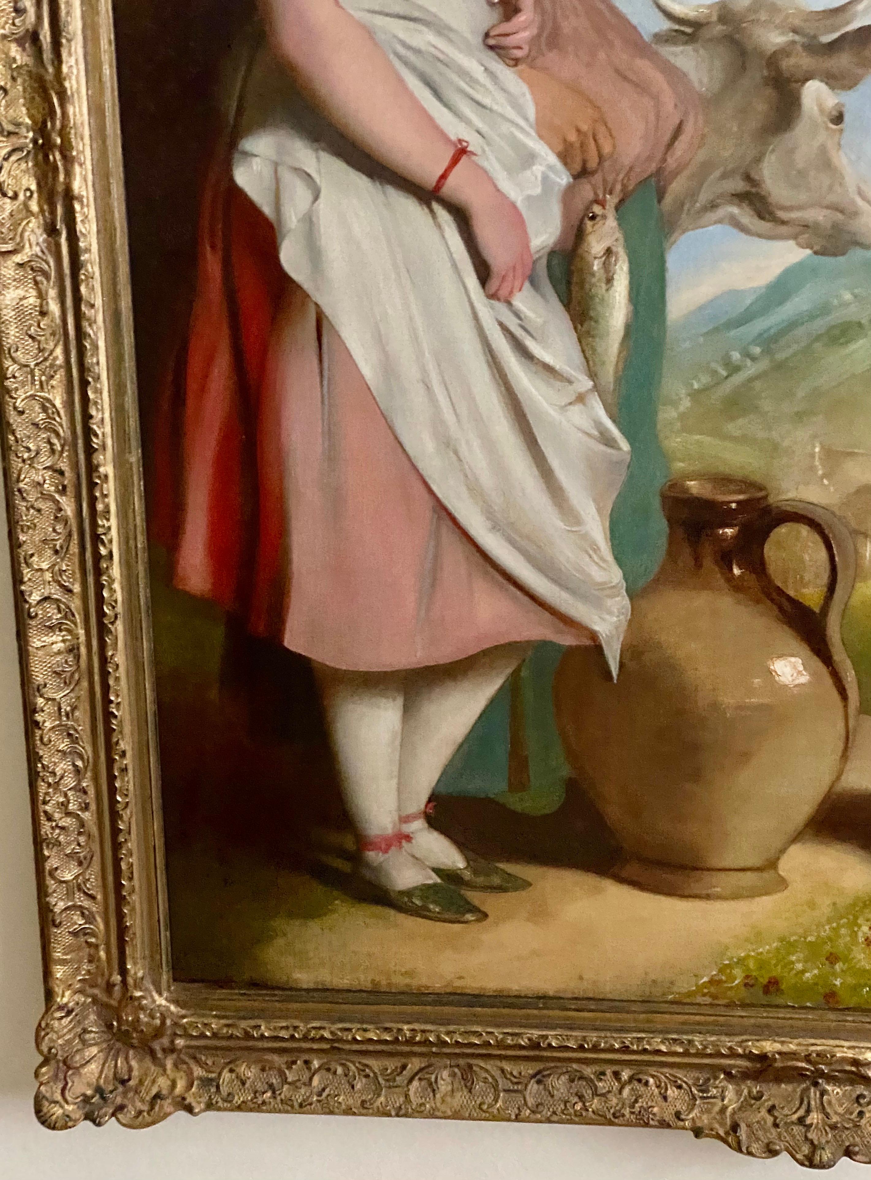 Huge Early 19th Century Oil on Canvas Painting 5