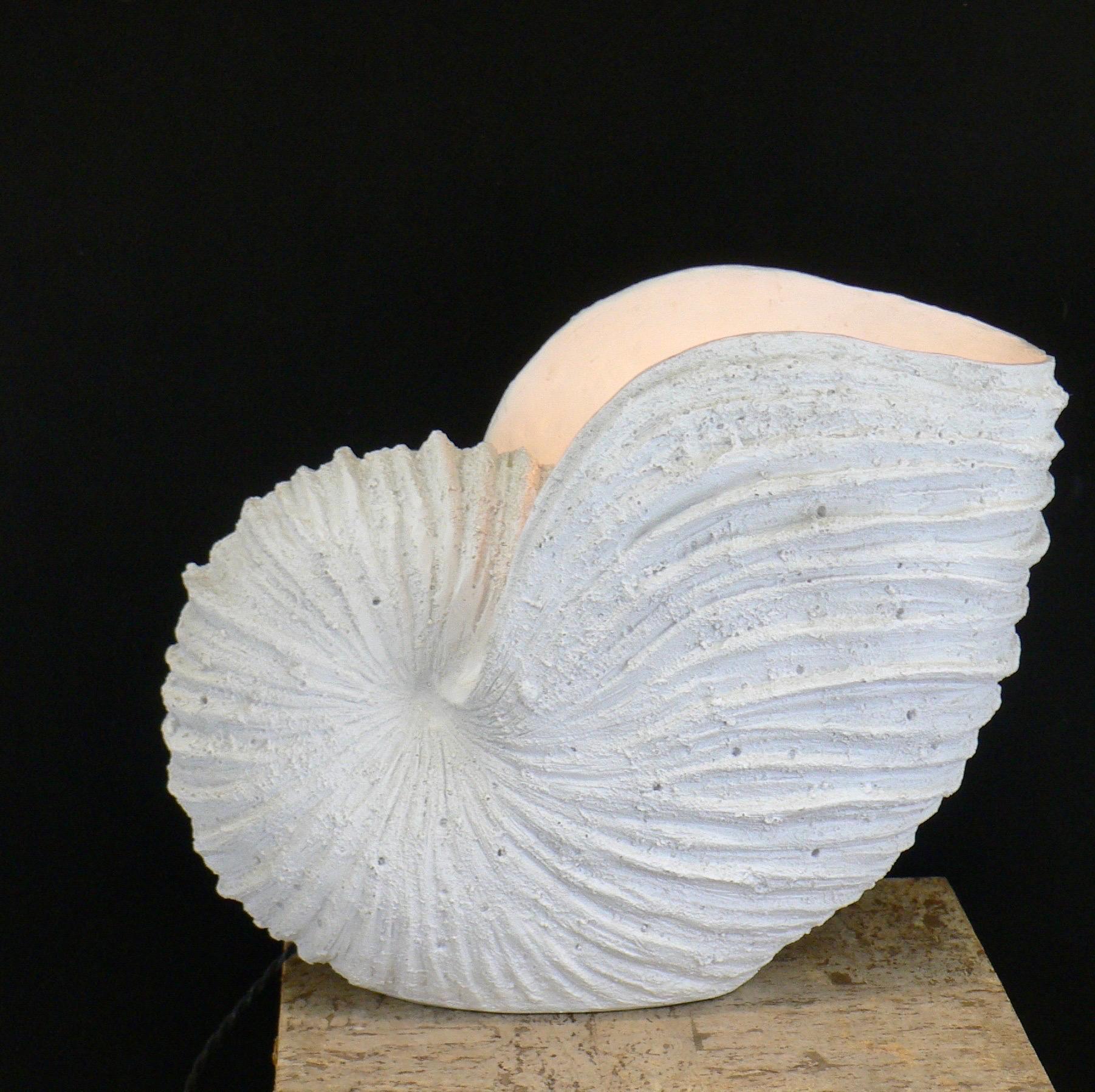 a magnificent luminous seashell, a French work crafted in fiberglass and coated in the style of André Cazenave for Atelier A during the 1970s. This piece encapsulates the essence of that era's design ethos, blending elegance and innovation. With its