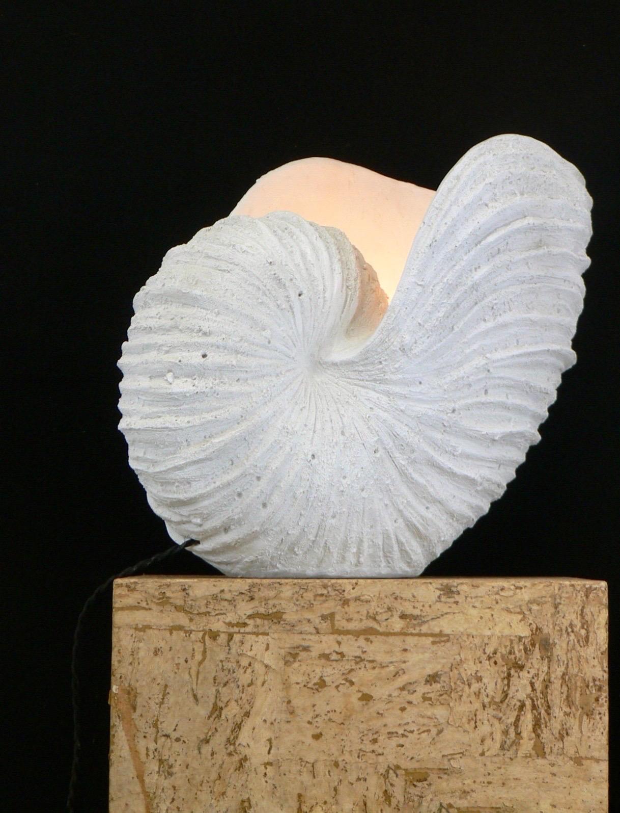 French a huge fiberglass luminous seashell France 1970s For Sale