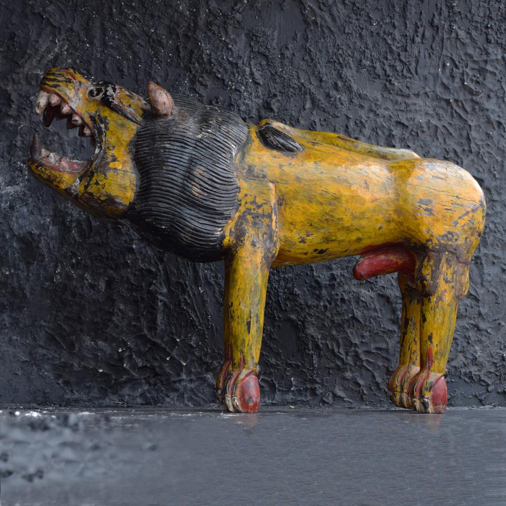 Mid-20th Century Huge Indian Folk-Art Lion Figure