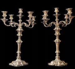 A Huge Pair Antique Elkington Sheffield Silver Plate Candelabra Circa 1853 30"