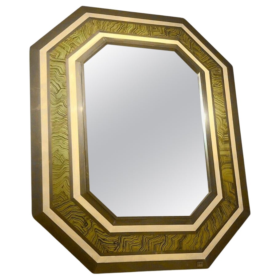 A HUGE SPECTACULAR SHABBY-CHIC Wall MIRROR by JEAN-CLAUDE MAHEY, France 1970