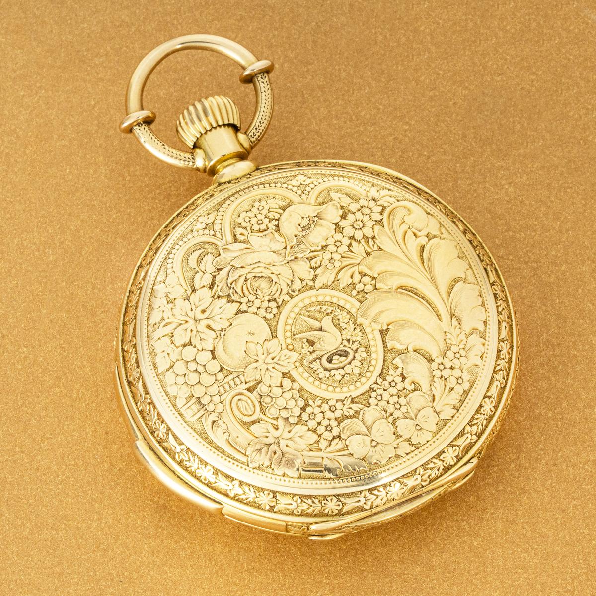 A Huguenin & Sons. A Gold Calendar Quarter Repeater Pocket Watch C1890 For Sale 3