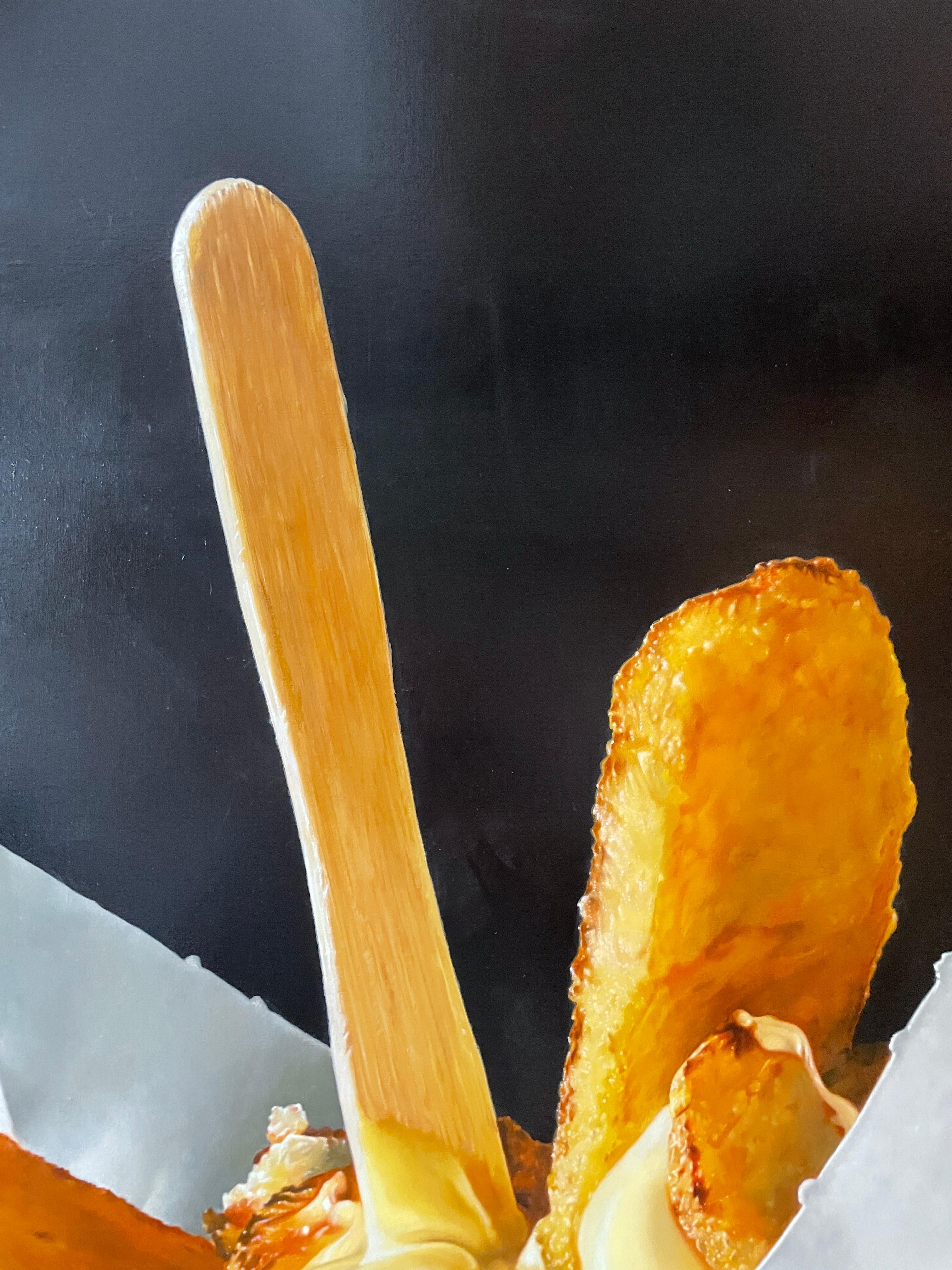 Contemporary Hyperrealism Oil Painting by Tjalf Sparnaay ''Vlaamse Frites