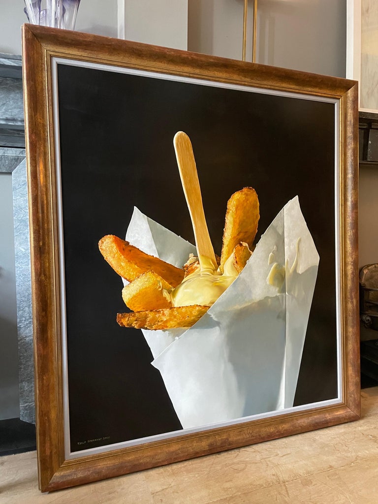 Hyperrealism Oil Painting by Tjalf Sparnaay ''Vlaamse Frites" For Sale