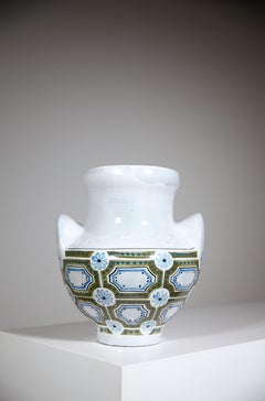 A Impressive " Ear " Ceramic Vase by Roger Capron Vallauris France 1970s