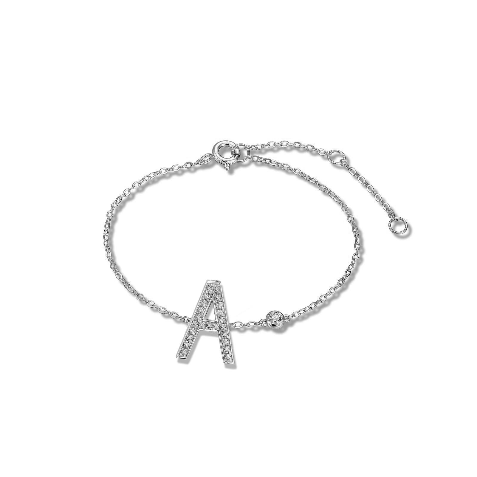 Modern A Initial Bezel Chain Anklet For Sale