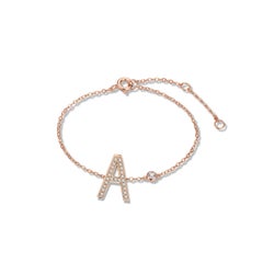 Initial Bezel Chain Bracelet