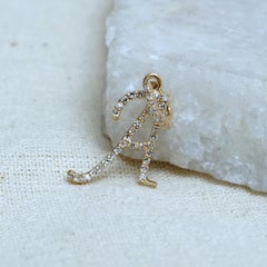 A Initial Letter Solid 14k Yellow Gold Jewelry Natural Diamond Pendant Jewelry