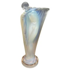 A Isadora Opalescent Glass Statuette by Etling