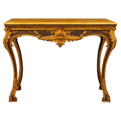 Eine italienische Louis XV st Giltwood patiniert Holz Siena Marmor Konsole aus dem 18.