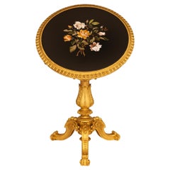 Florentine st Giltwood Pietra Dura Beistelltisch aus dem 19. Jahrhundert