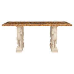 A Italian 19th century Neo-Classical st Pietra Dura Carrara marble center table