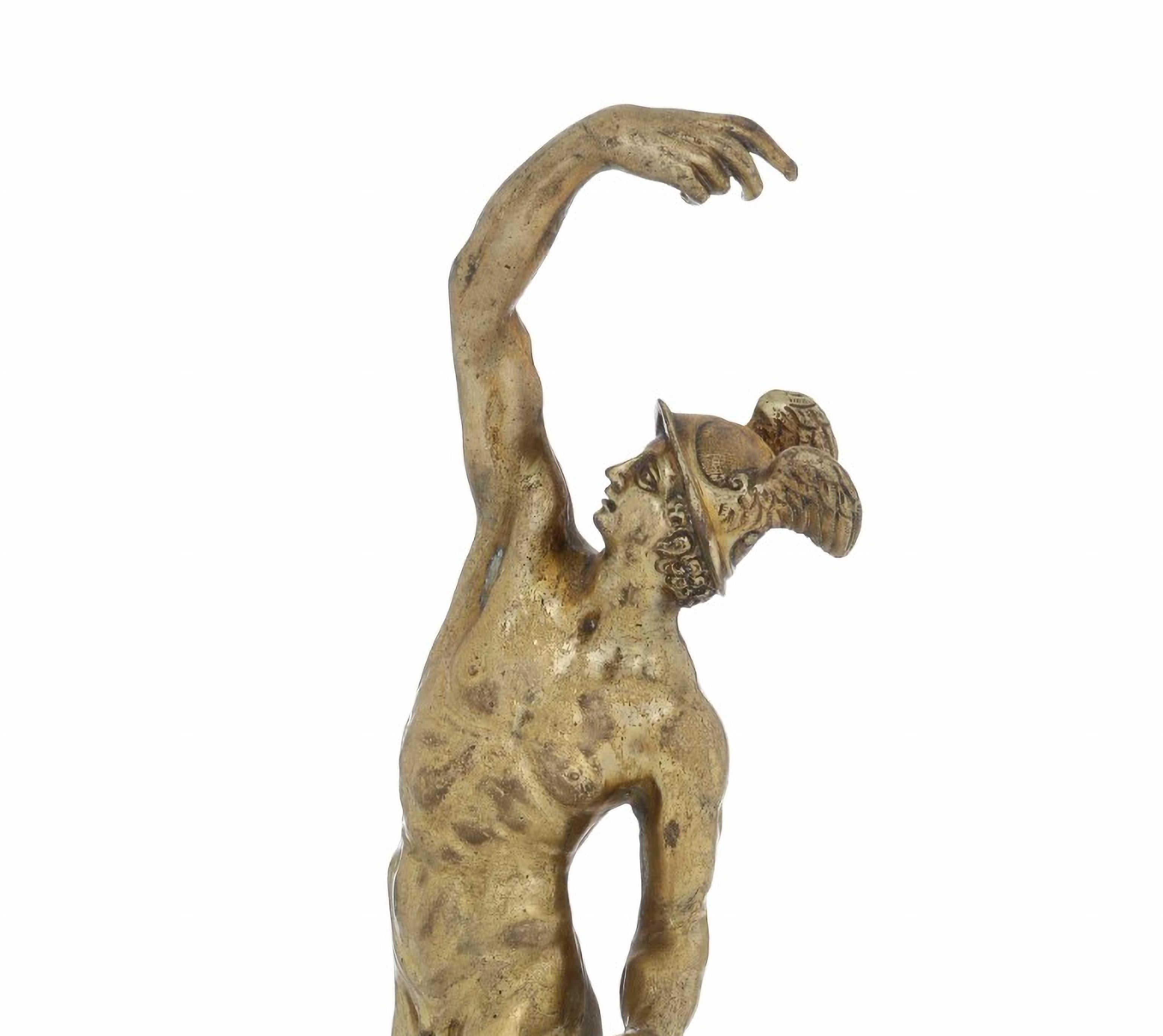 European A Italian Gilt Bronze Hermes 19th Century For Sale