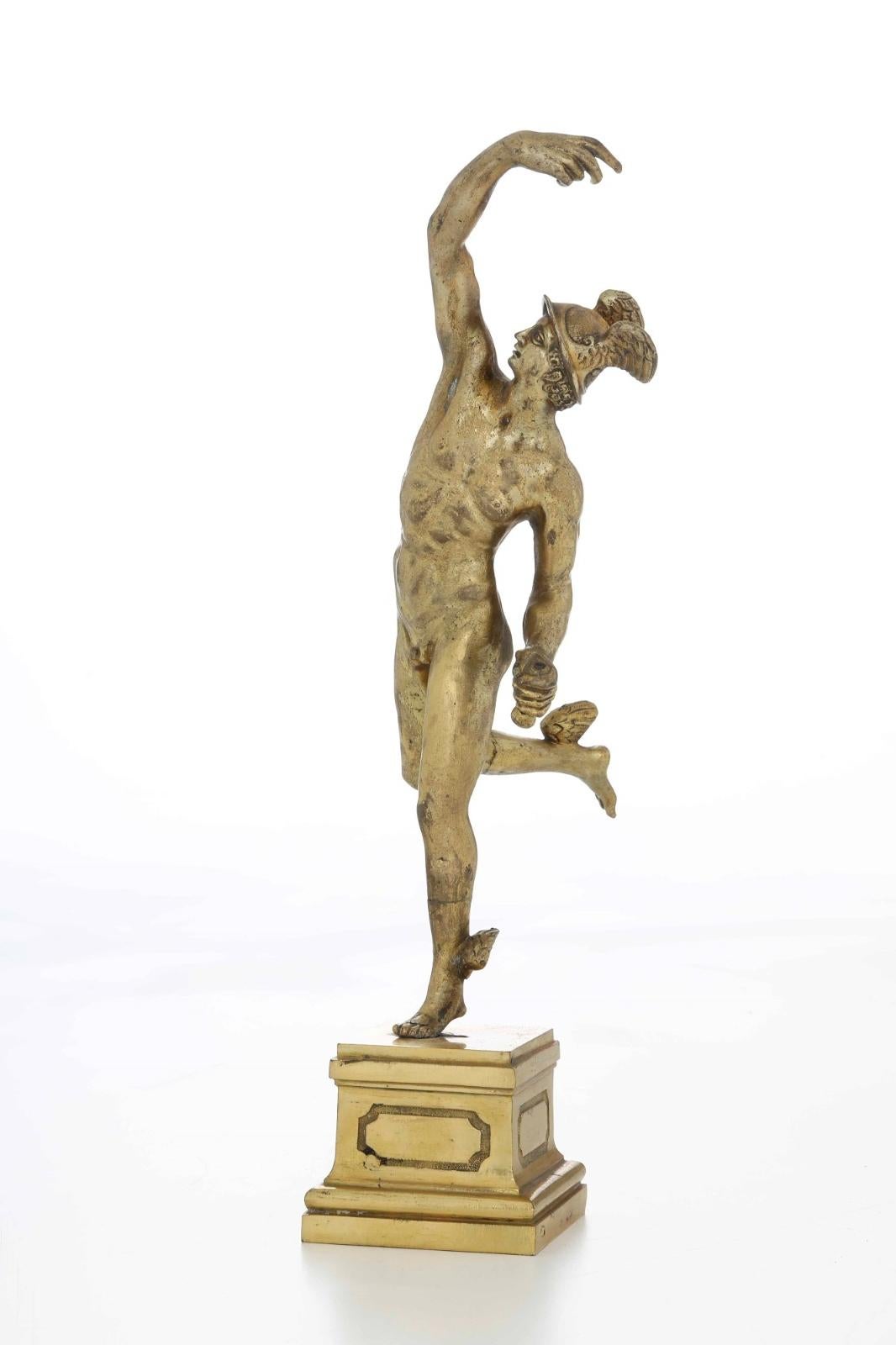 Hand-Crafted A Italian Gilt Bronze Hermes 19th Century For Sale