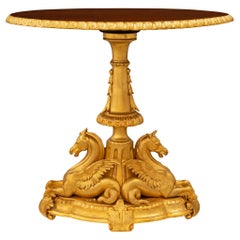 Italienischer barocker Beistelltisch aus St. Giltwood und Nussbaum aus dem späten 18.