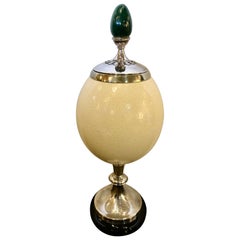 A J. Antony Redmile Ostrich Egg Box with Malachite Egg Finial