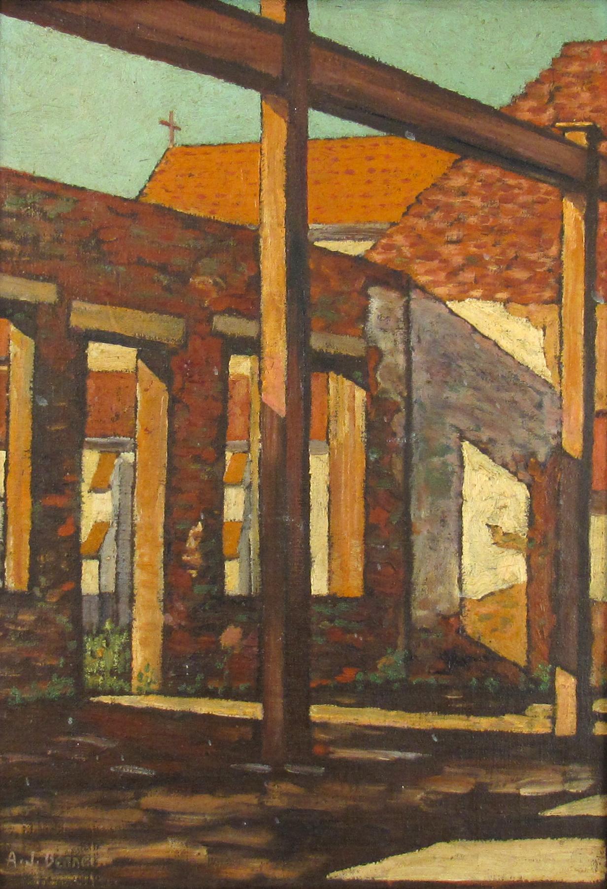 A. J. Bennett – Licht und Schatten – Postimpressionistisches Gemälde, Südafrika 1919 im Angebot 6
