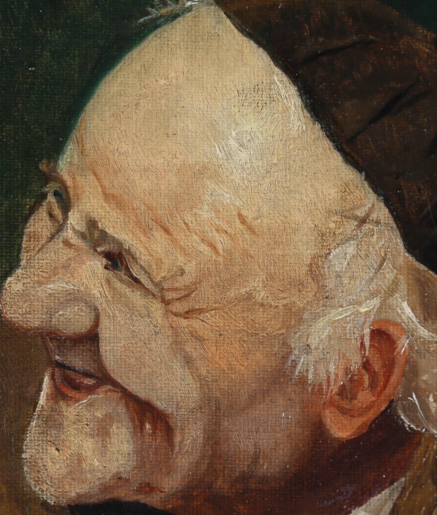 A. J. Cochrane d'aprs Alessandro Sani - Encadre huile, tte de moine de 1896 2