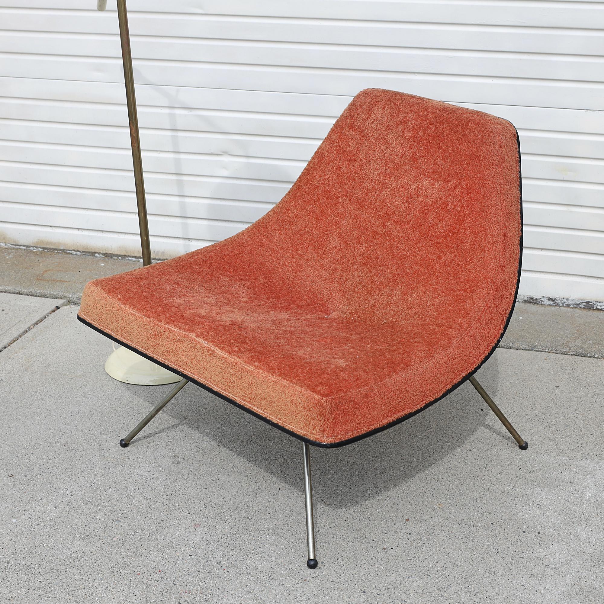 Very original steel frame edition of the chair that inspired George Nelson's 