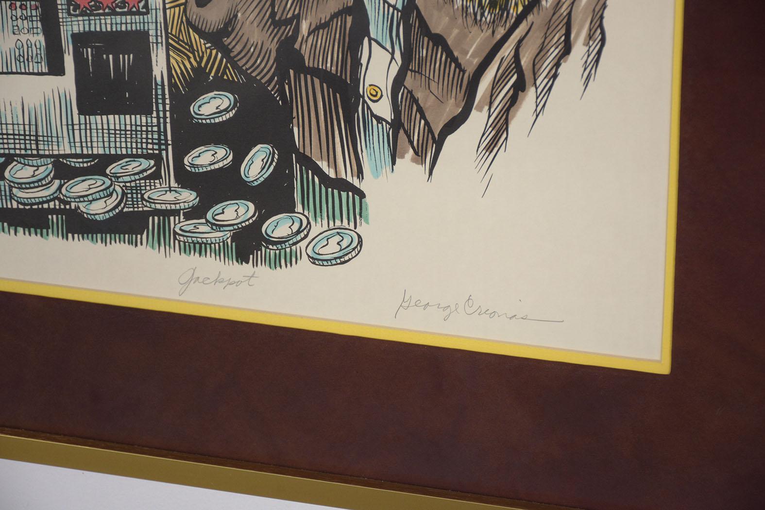 Mid-Century Modern Lithographie en couleur « A Jackpot » de George Crionas en vente