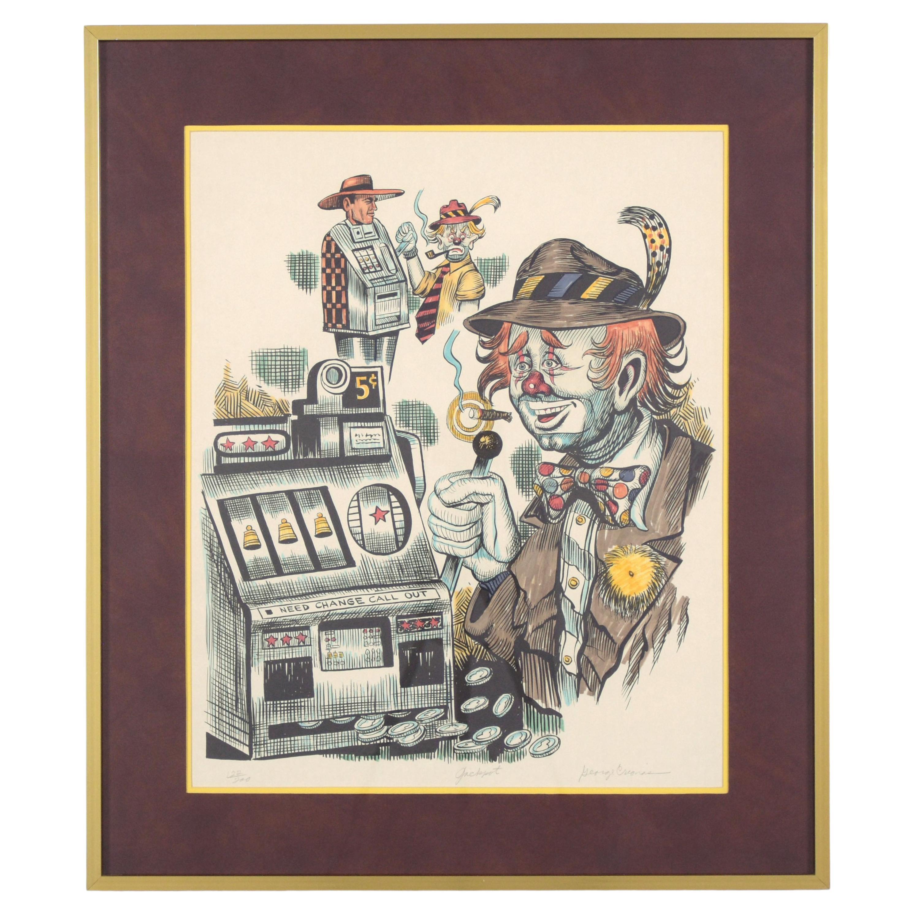 "A Jackpot" by George Crionas Color Lithograph