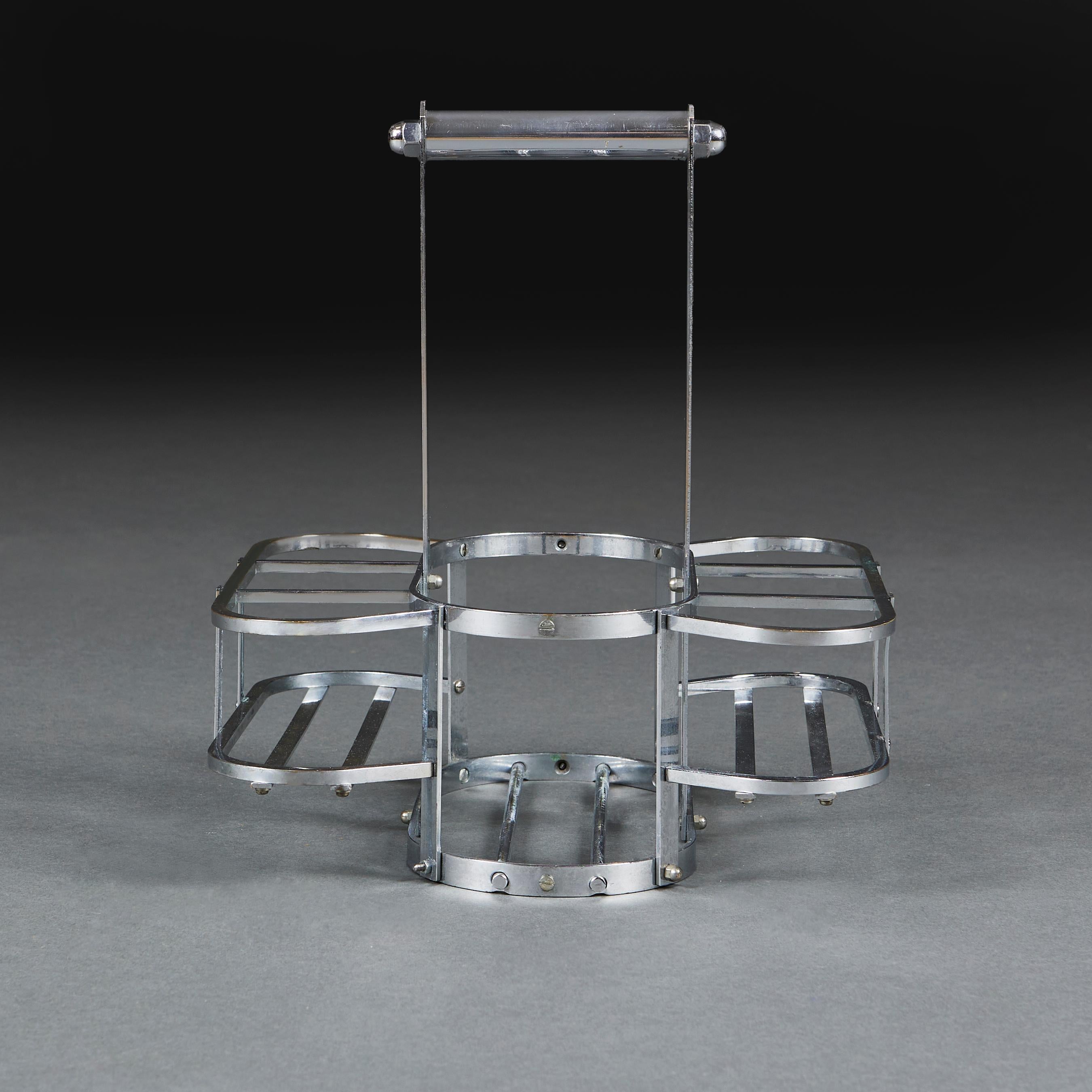 French A Jacques Adnet Bottle Carrier For Sale