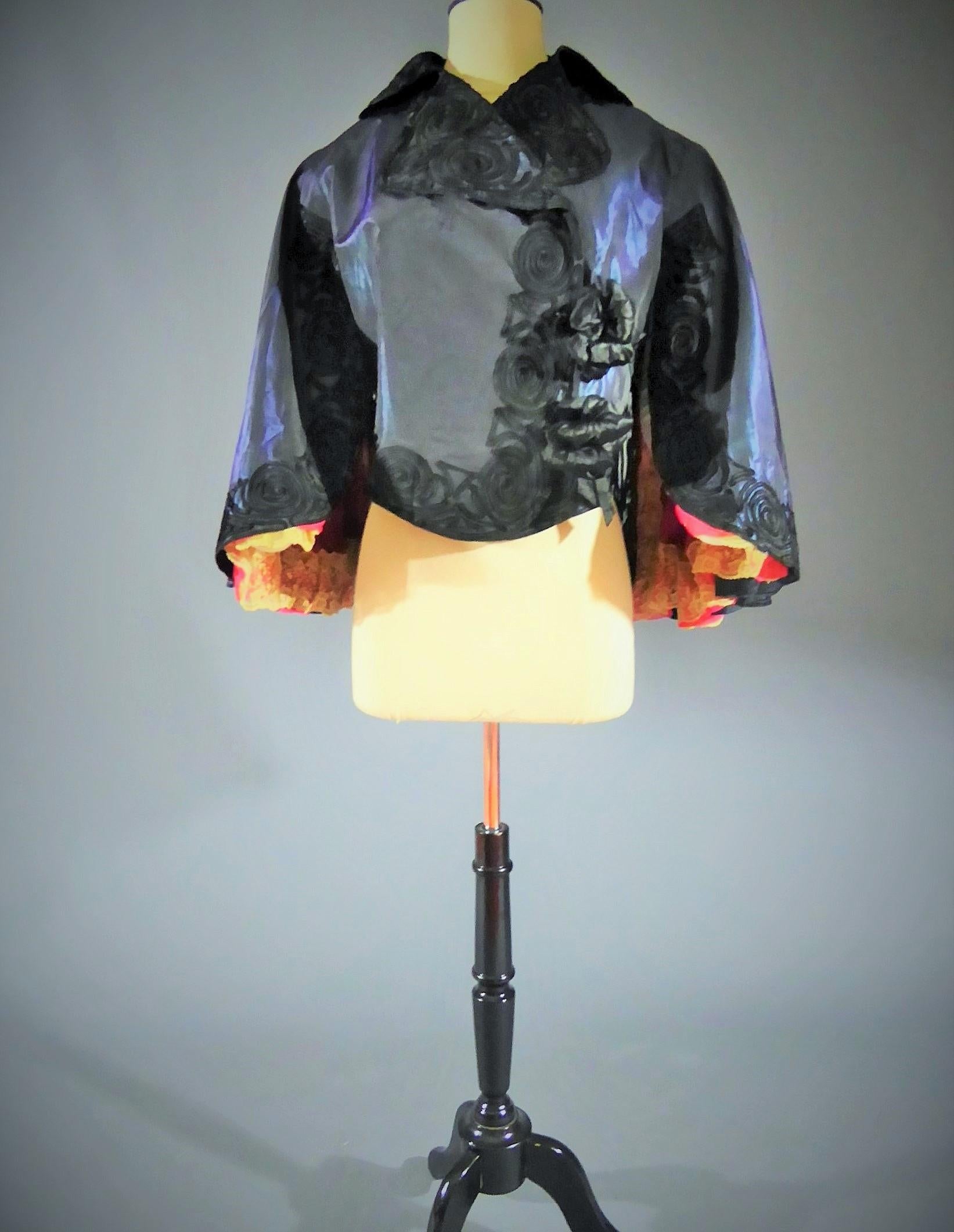 Women's A Jacques Doucet French Couture Evening Taffeta Silk Mantle, Circa 1900 For Sale