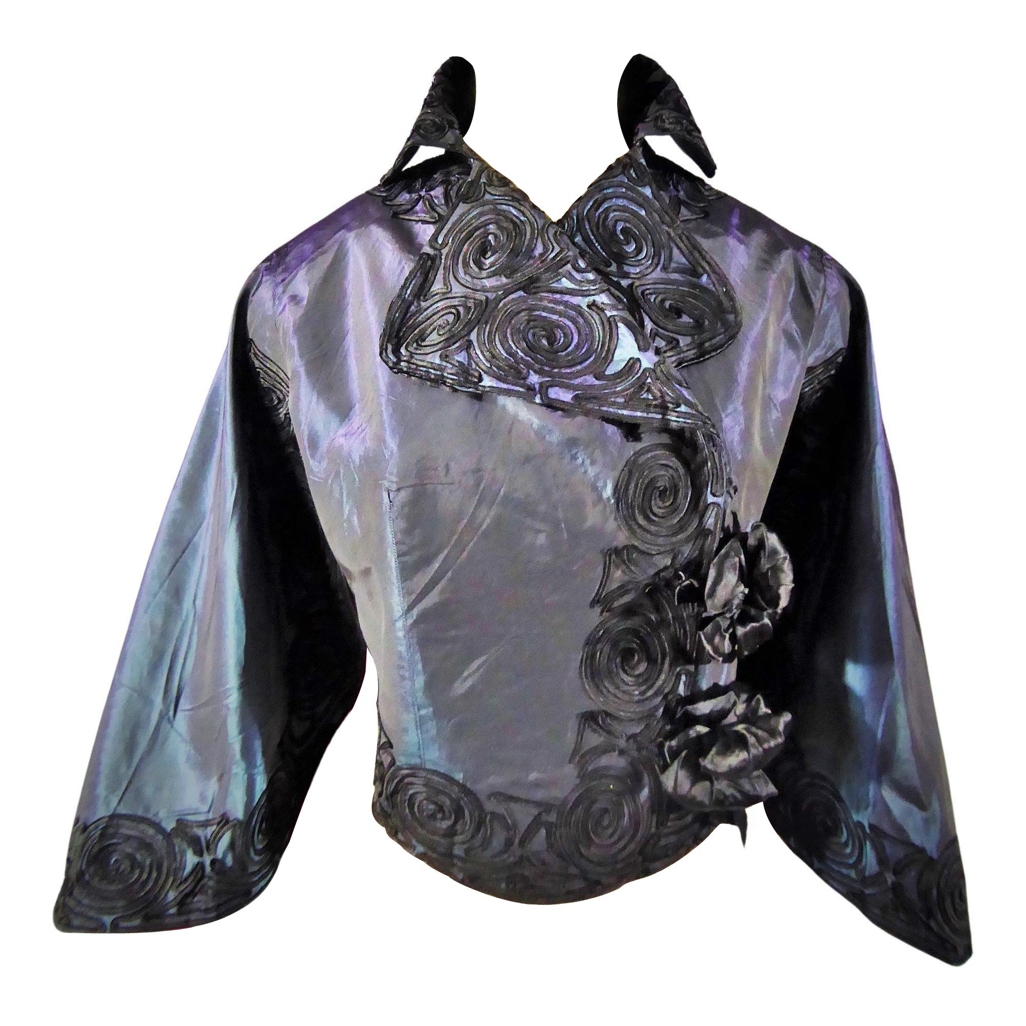 A Jacques Doucet French Couture Evening Taffeta Silk Mantle, Circa 1900