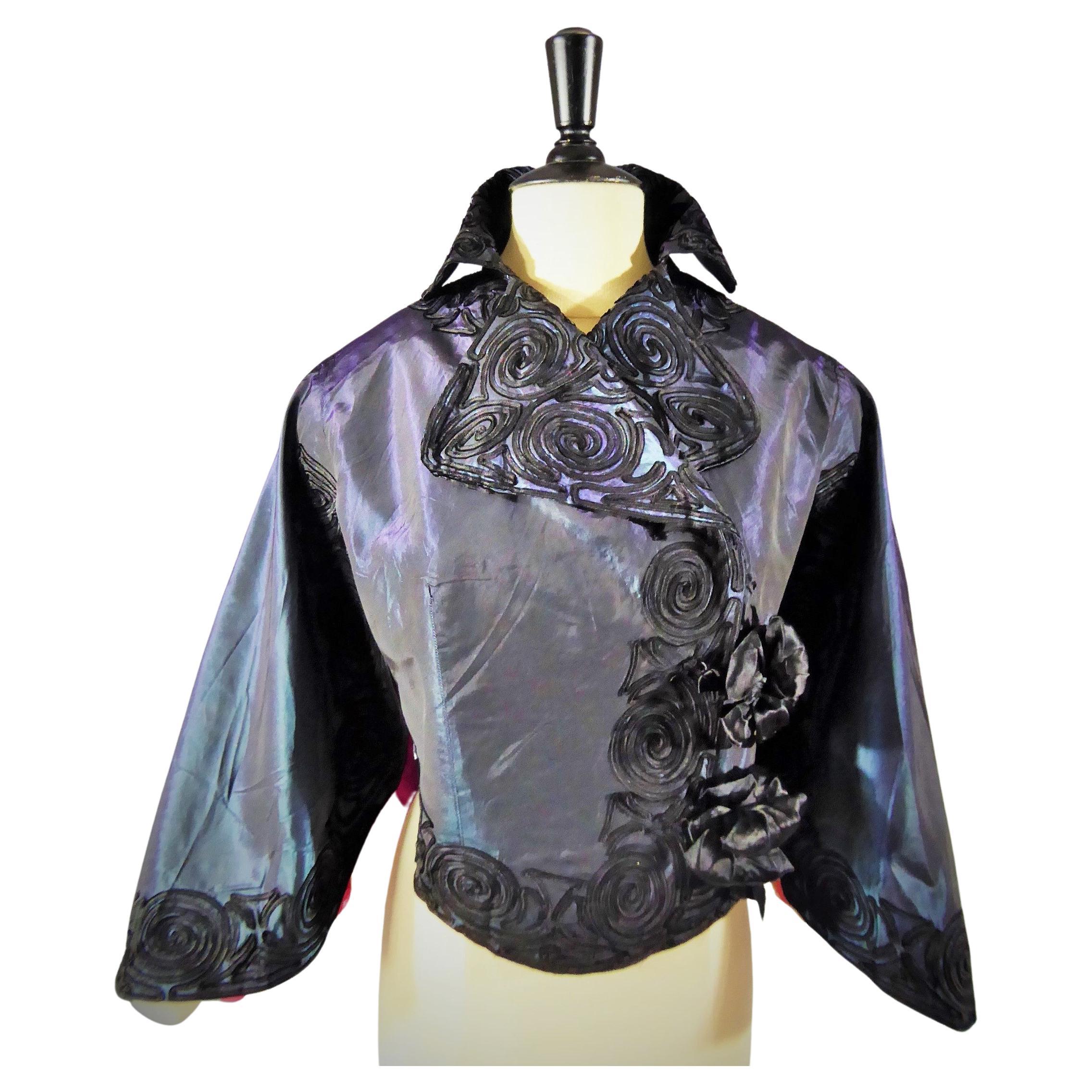 A Jacques Doucet French Couture Evening Taffeta Silk Mantle, Circa 1900 For Sale