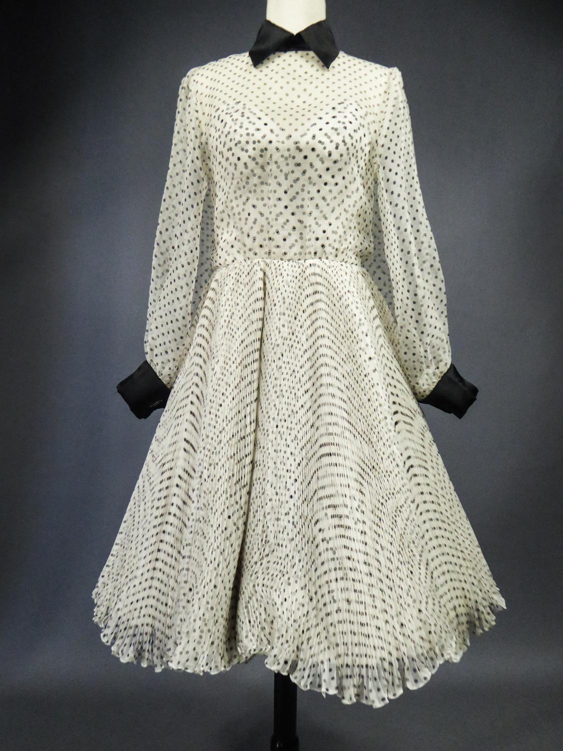 Jacques Fath Couture - Robe en soie imprimée numéro 00057 avec provenance, circa 2000 en vente 6