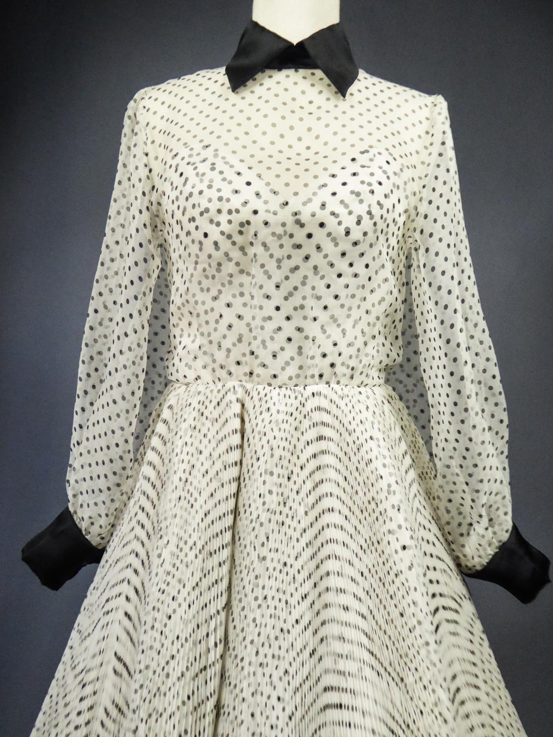 Jacques Fath Couture Bedrucktes Seidenkleid Nummer 00057 mit Provenienz ca. 2000 im Angebot 7