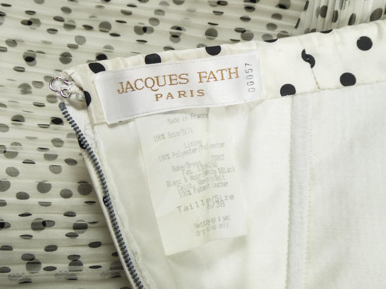 Jacques Fath Couture Bedrucktes Seidenkleid Nummer 00057 mit Provenienz ca. 2000 im Zustand „Gut“ im Angebot in Toulon, FR