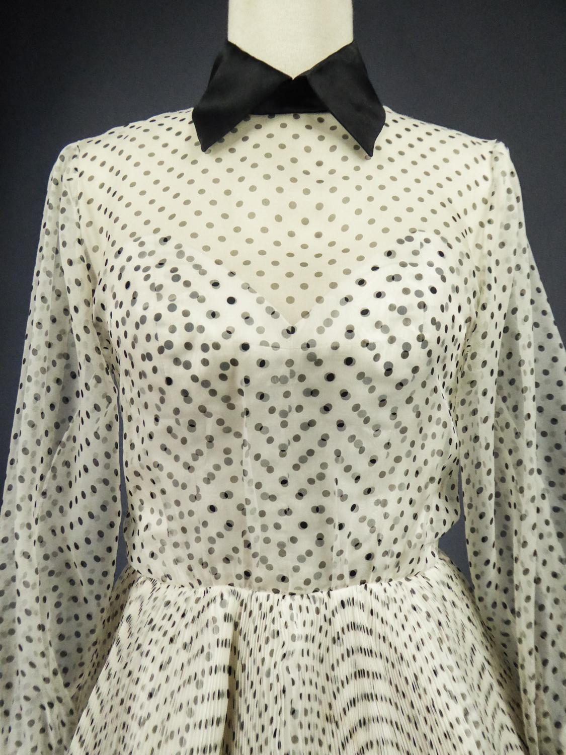 Jacques Fath Couture - Robe en soie imprimée numéro 00057 avec provenance, circa 2000 en vente 1