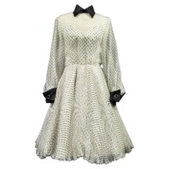 A Jacques Fath Couture Printed Silk Gown Number 00057 with provenance Circa 2000