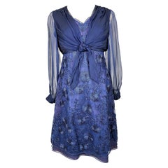 Jacques Heim Cocktail-Cocktailkleid und Bolero aus Chiffon mit Stickereien und Bolero, um 1965